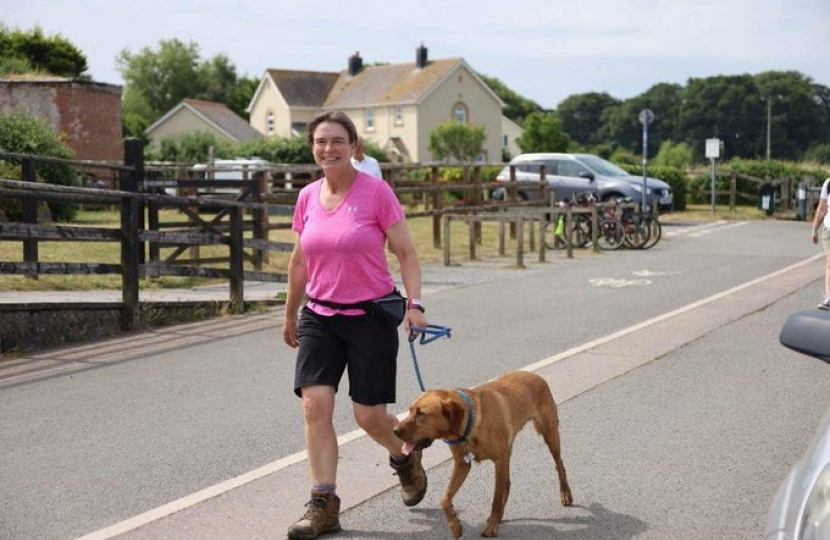 Selaine walking with Henry 