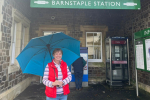 Selaine outside Barnstaple Train Station