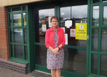 Selaine outside Barnstaple Bus Station